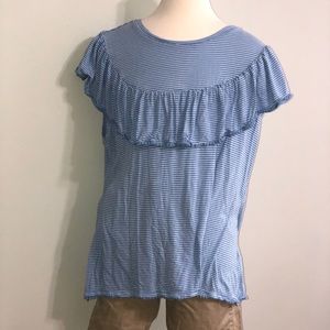 Girls blue & white striped tee